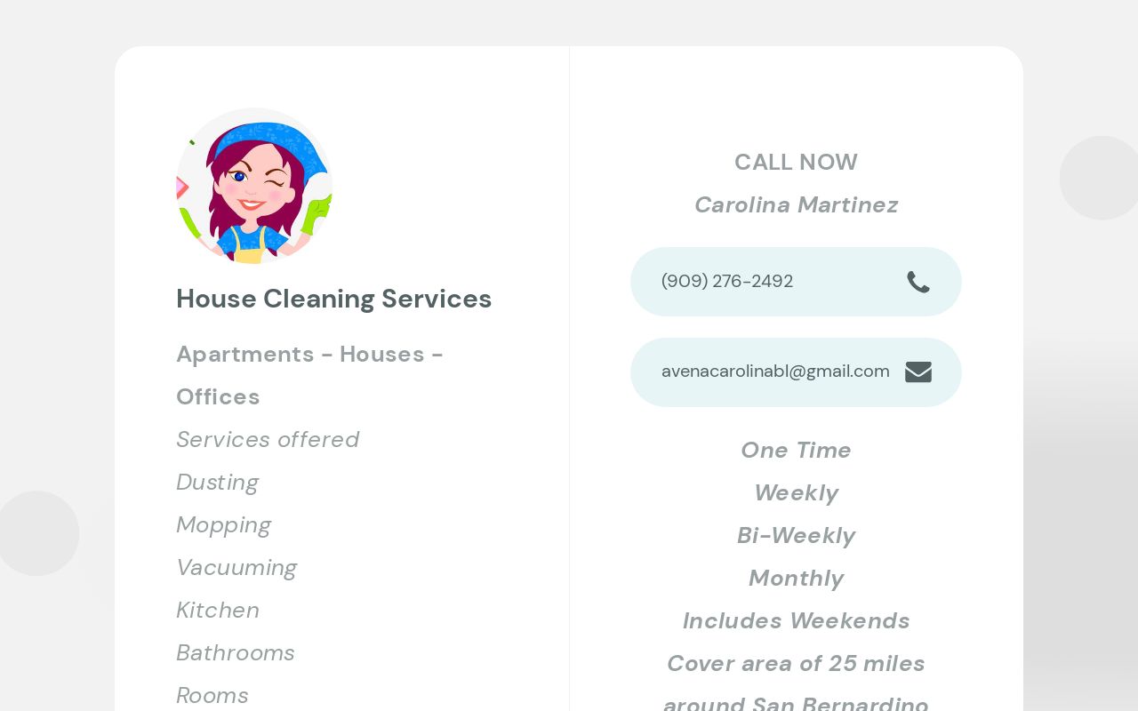 Carrd profile picture for @housecleaning